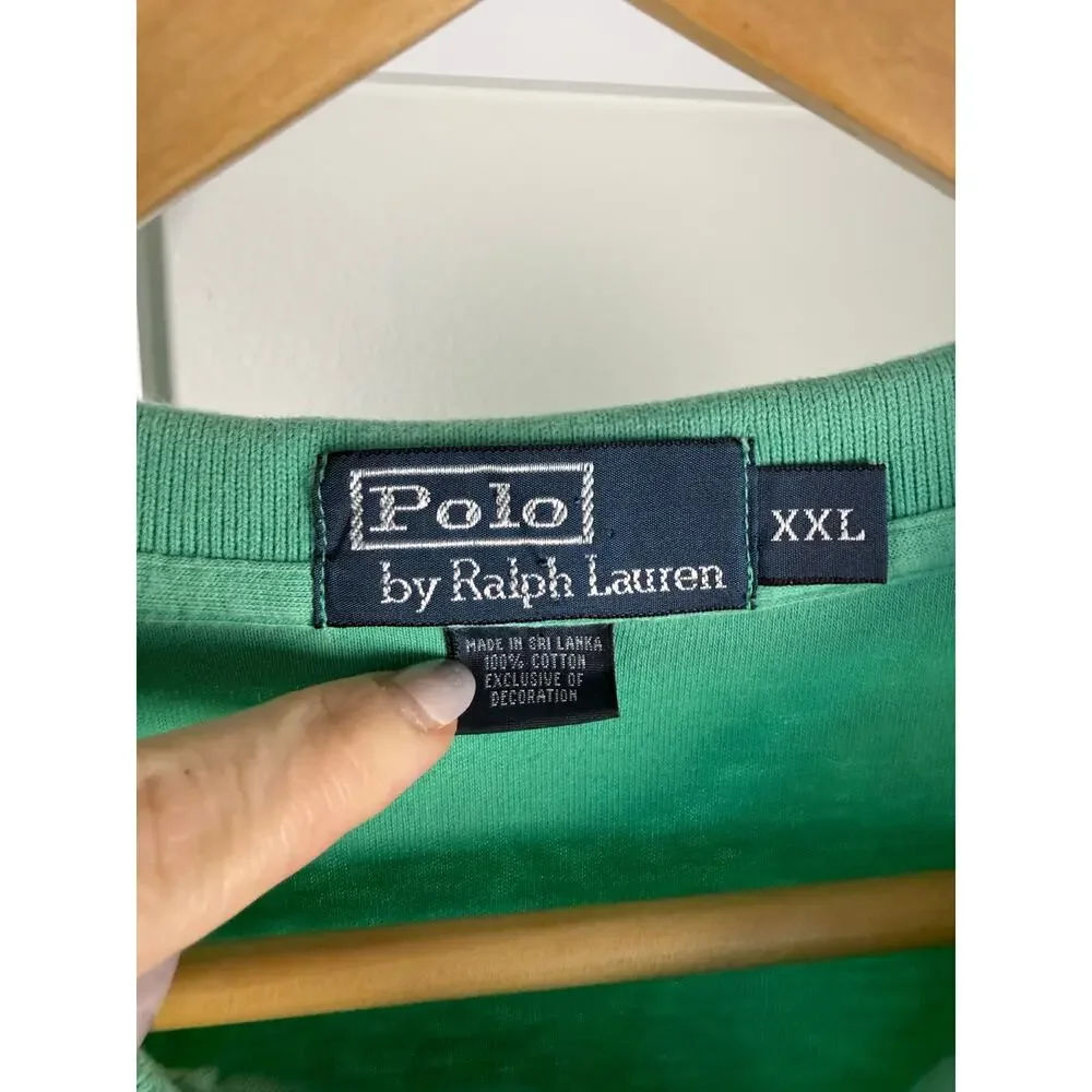 Polo Ralph Lauren Men’s Short Sleeve Polo‎ Shirt Green Size 2XL XXL 100% Cotton